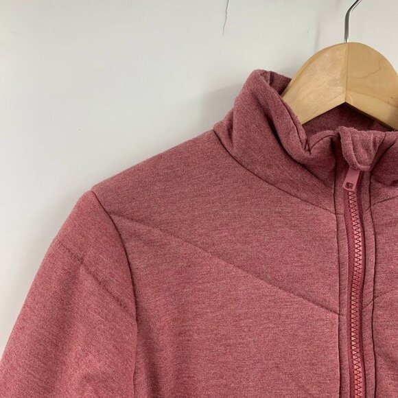 Three Dots Women's Quilted Step Hem Knit Jacket in Heather Tibetan Red Size XS - Picture 3 of 10